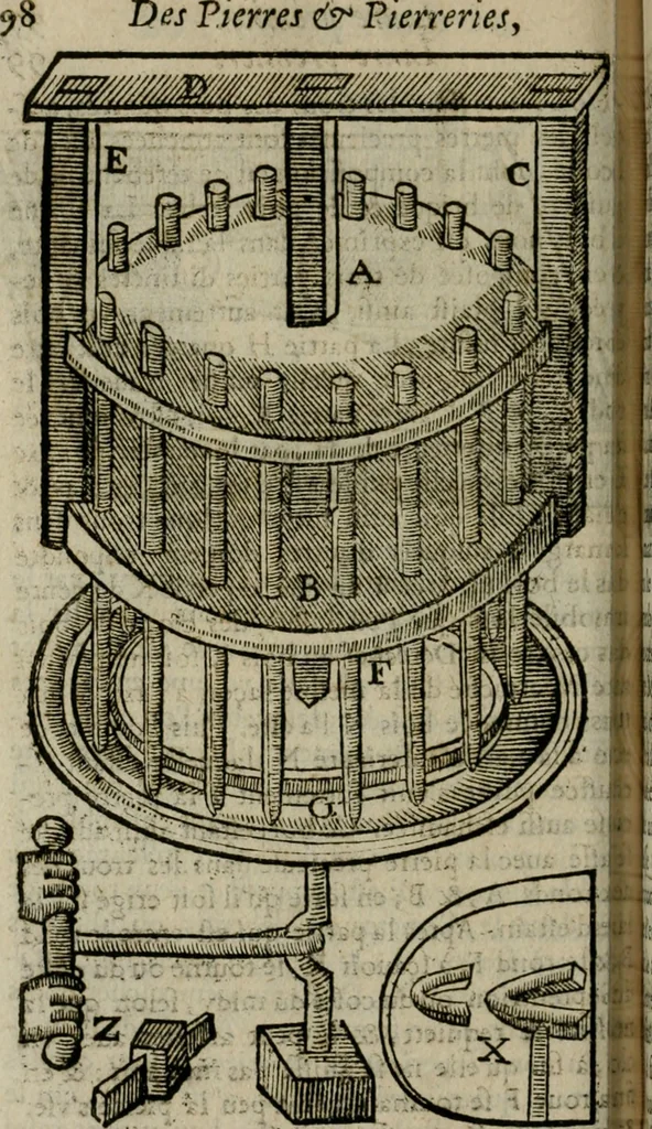 An illustration from Le parfaict ioaillier, ou, Histoire des pierreries : où sont amplement descrites leur naissance, iuste prix, moyen de les cognoistre, & se garder des contre-faites, facultez medecinales, & proprietez curieuses, 1644, leaf 141