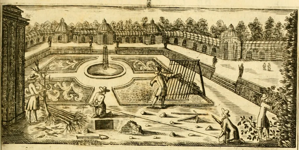 An illustration from Le parfait jardinier, ou, Instruction pour les jardins fruitiers et potagers : avec une Trait© des oranges, suivi de Reflexions sur l'agriculture, 1695, leaf 780