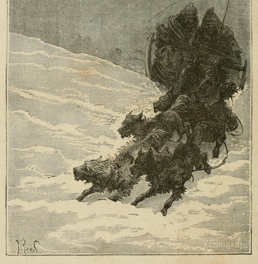 An illustration from Le pays des fourrures, 1873, leaf 42