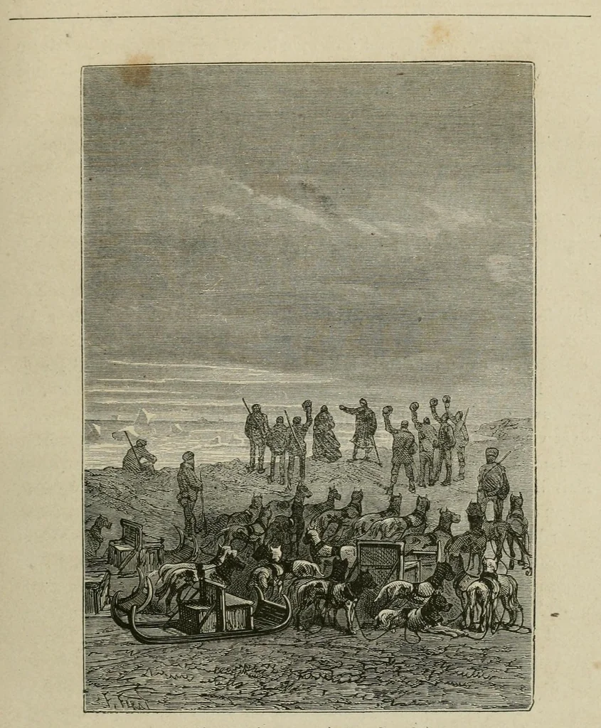 An illustration from Le pays des fourrures, 1873, leaf 83
