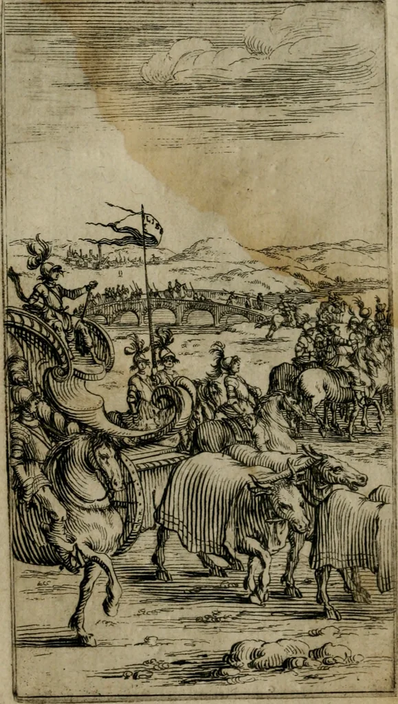 An illustration from Le pazzie de' savi, overo, Il Lambertaccio : poema tragicoeroicomico, 1641, leaf 21