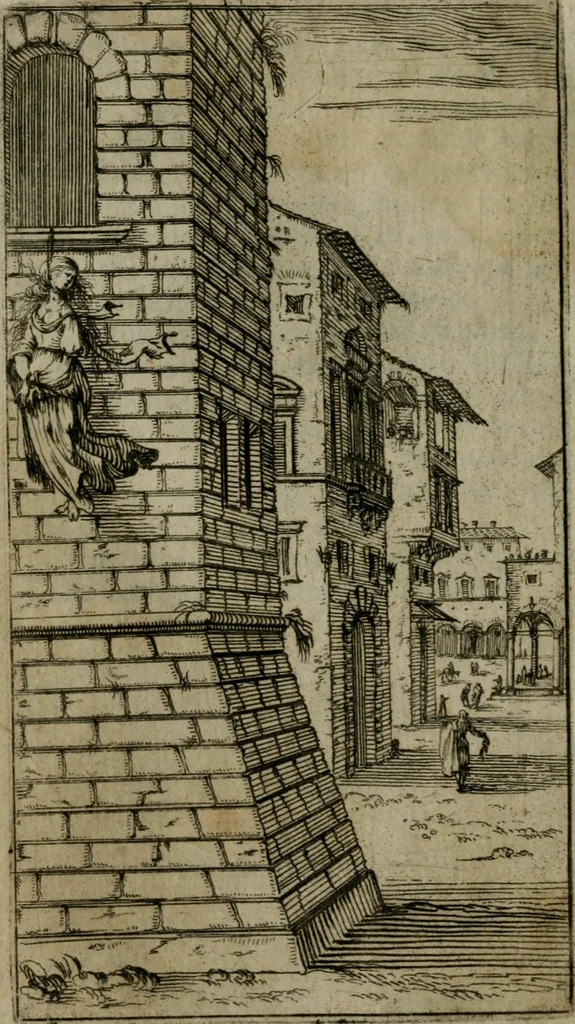 An illustration from Le pazzie de' savi, overo, Il Lambertaccio : poema tragicoeroicomico, 1641, leaf 255