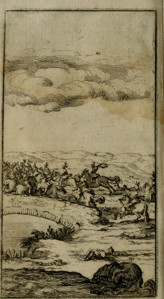 An illustration from Le pazzie de' savi, overo, Il Lambertaccio : poema tragicoeroicomico, 1641, leaf 315