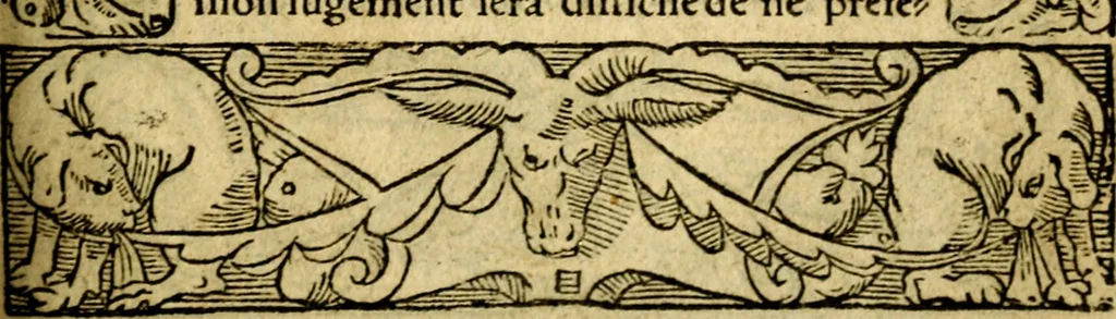 An illustration from Le pegme de Pierre Covstav, 1560, leaf 10