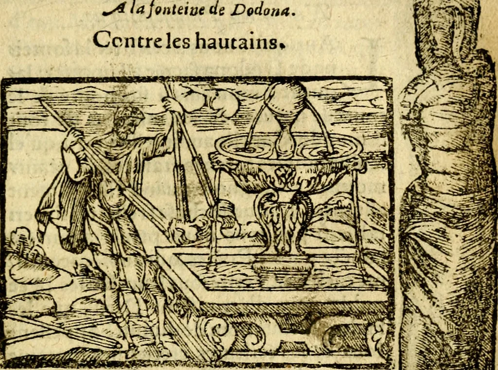 An illustration from Le pegme de Pierre Covstav, 1560, leaf 106