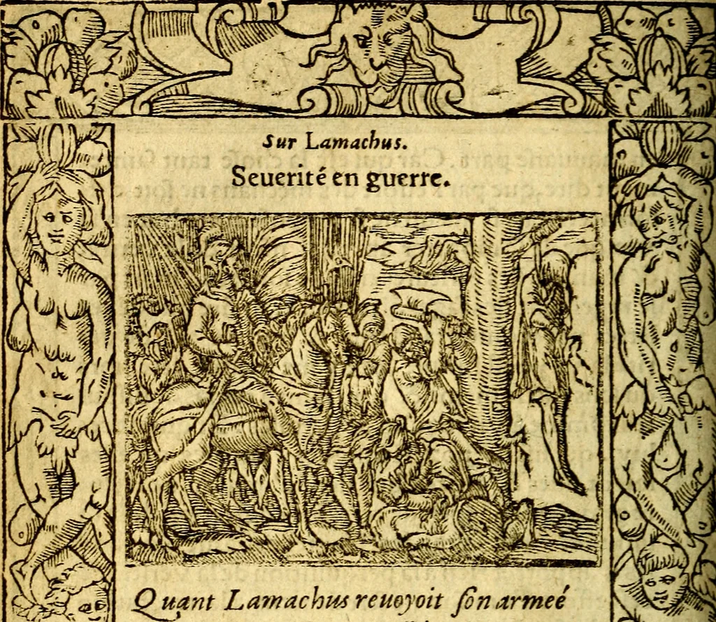 An illustration from Le pegme de Pierre Covstav, 1560, leaf 115