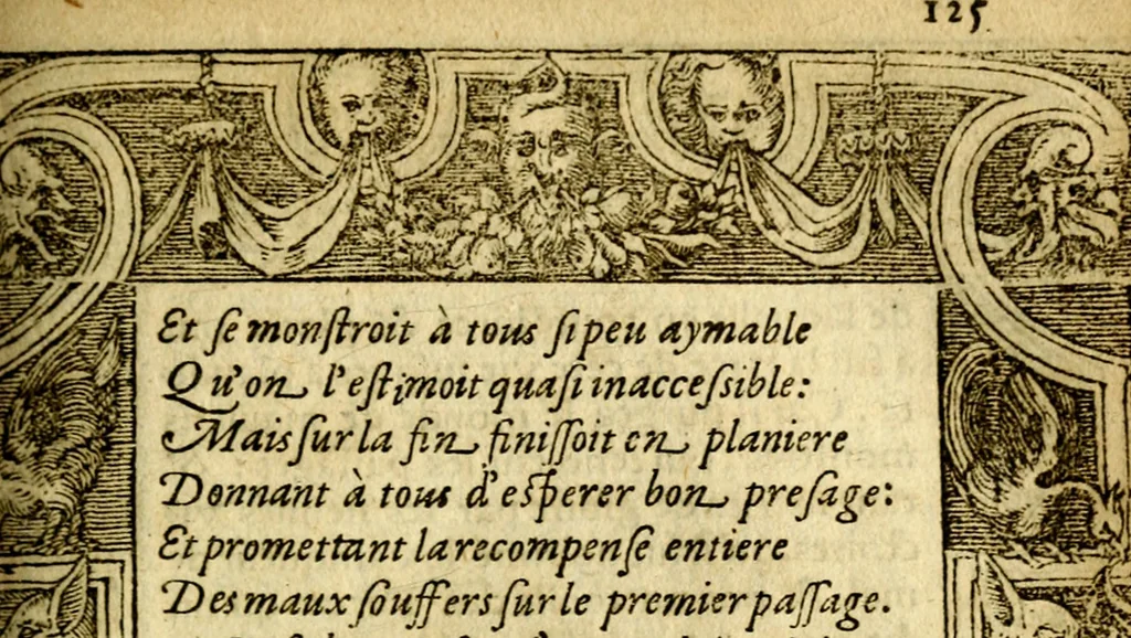 An illustration from Le pegme de Pierre Covstav, 1560, leaf 126