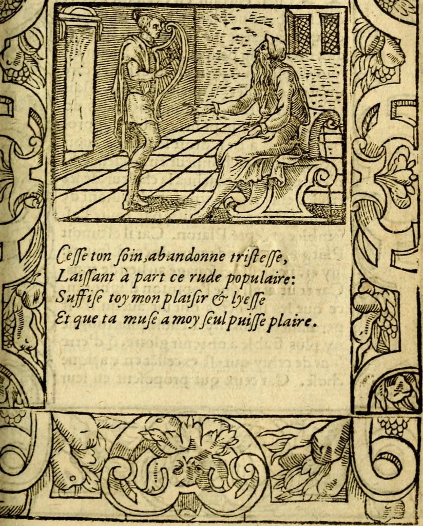 An illustration from Le pegme de Pierre Covstav, 1560, leaf 176