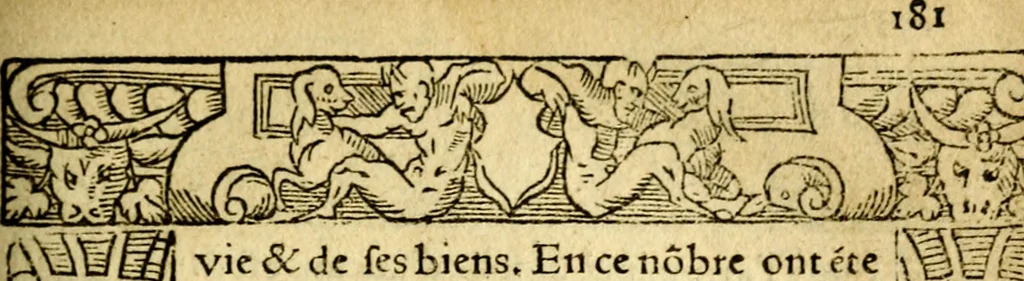 An illustration from Le pegme de Pierre Covstav, 1560, leaf 182