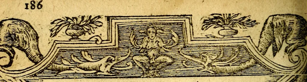 An illustration from Le pegme de Pierre Covstav, 1560, leaf 187