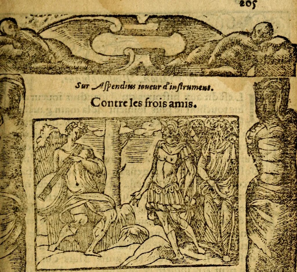 An illustration from Le pegme de Pierre Covstav, 1560, leaf 206