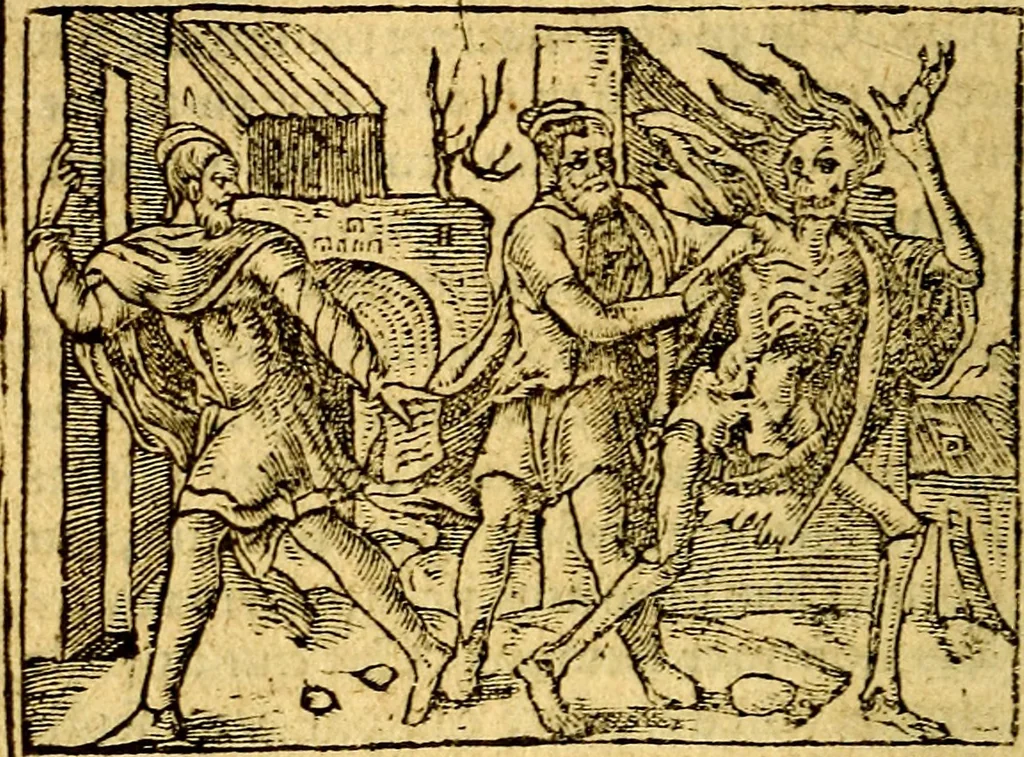 An illustration from Le pegme de Pierre Covstav, 1560, leaf 215