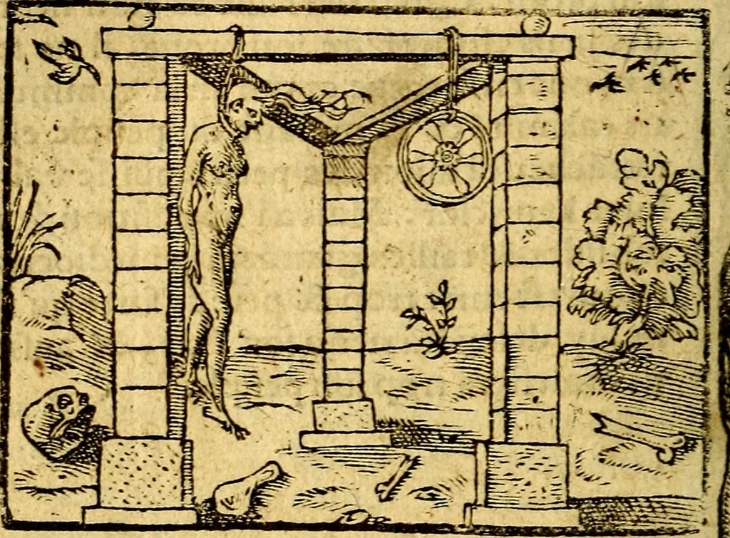 An illustration from Le pegme de Pierre Covstav, 1560, leaf 219