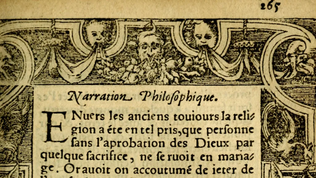 An illustration from Le pegme de Pierre Covstav, 1560, leaf 266