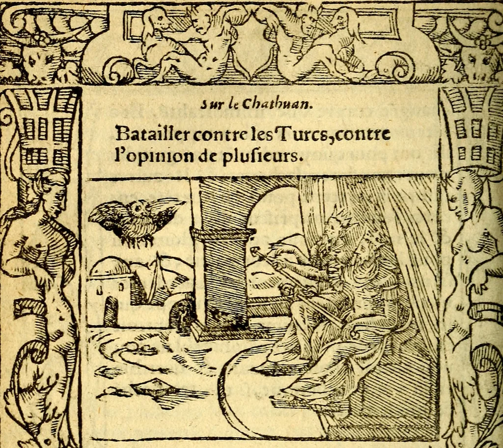 An illustration from Le pegme de Pierre Covstav, 1560, leaf 279