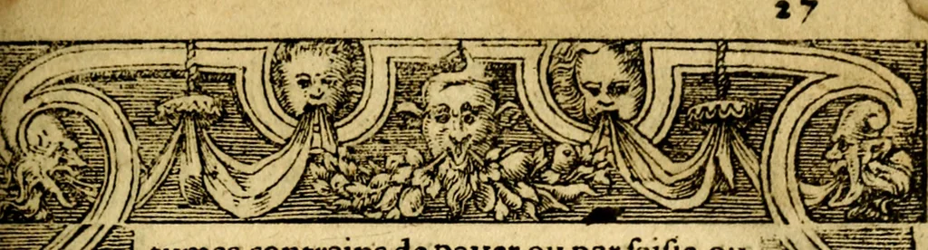 An illustration from Le pegme de Pierre Covstav, 1560, leaf 28