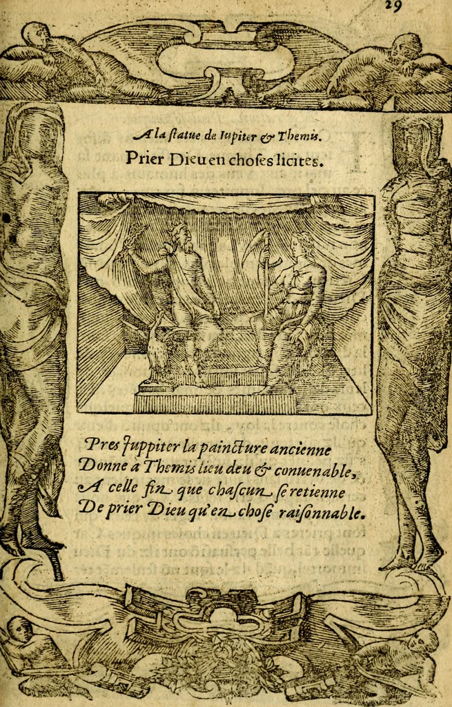 An illustration from Le pegme de Pierre Covstav, 1560, leaf 30