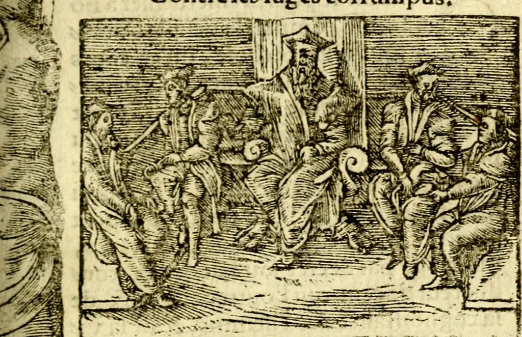 An illustration from Le pegme de Pierre Covstav, 1560, leaf 328