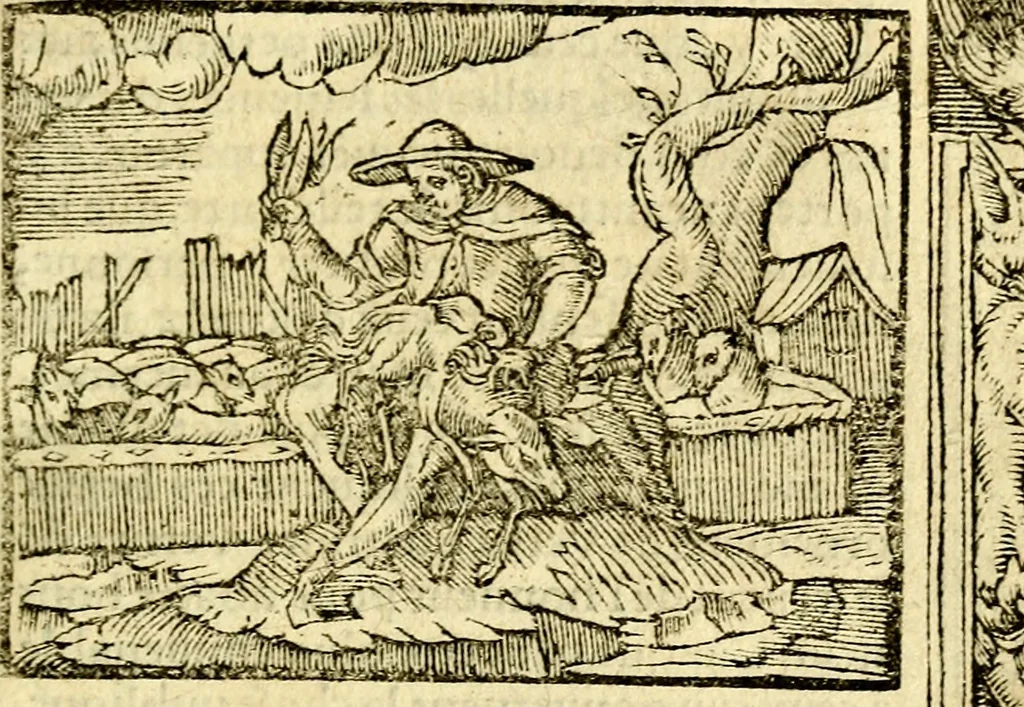 An illustration from Le pegme de Pierre Covstav, 1560, leaf 332