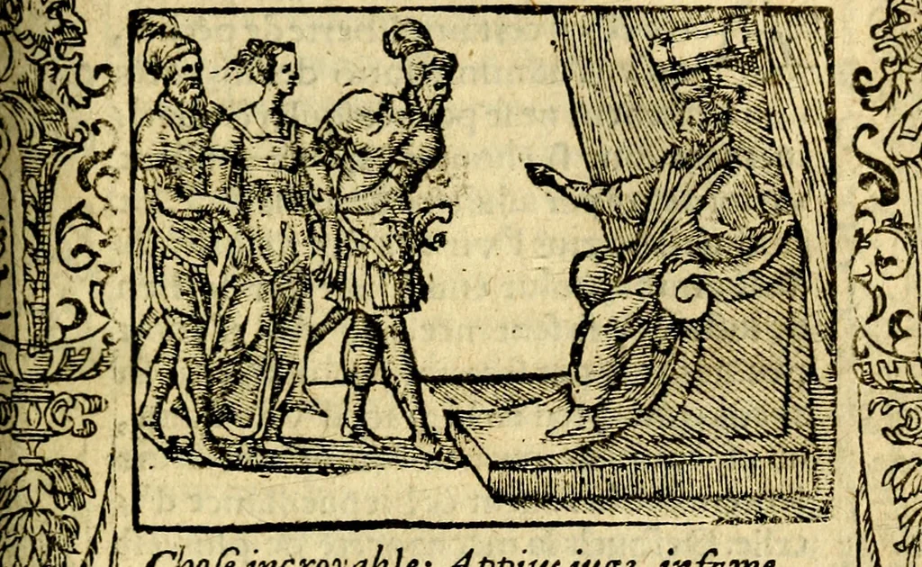 An illustration from Le pegme de Pierre Covstav, 1560, leaf 336
