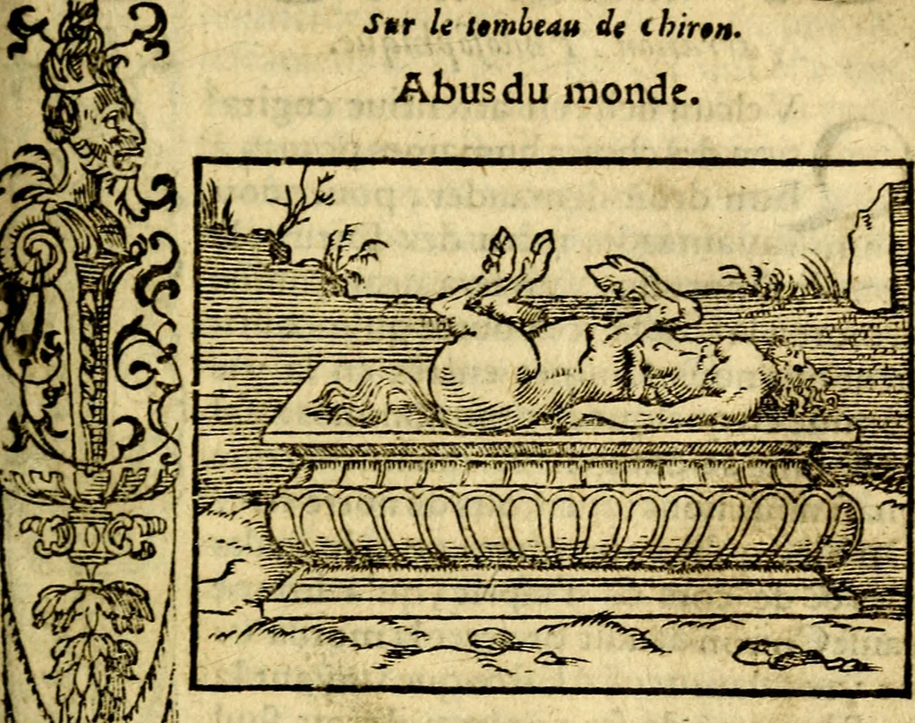 An illustration from Le pegme de Pierre Covstav, 1560, leaf 34