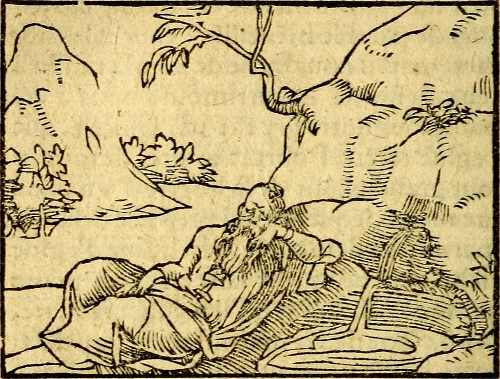 An illustration from Le pegme de Pierre Covstav, 1560, leaf 345