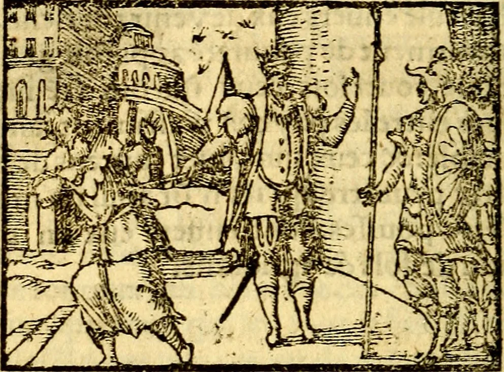 An illustration from Le pegme de Pierre Covstav, 1560, leaf 357