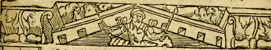 An illustration from Le pegme de Pierre Covstav, 1560, leaf 404