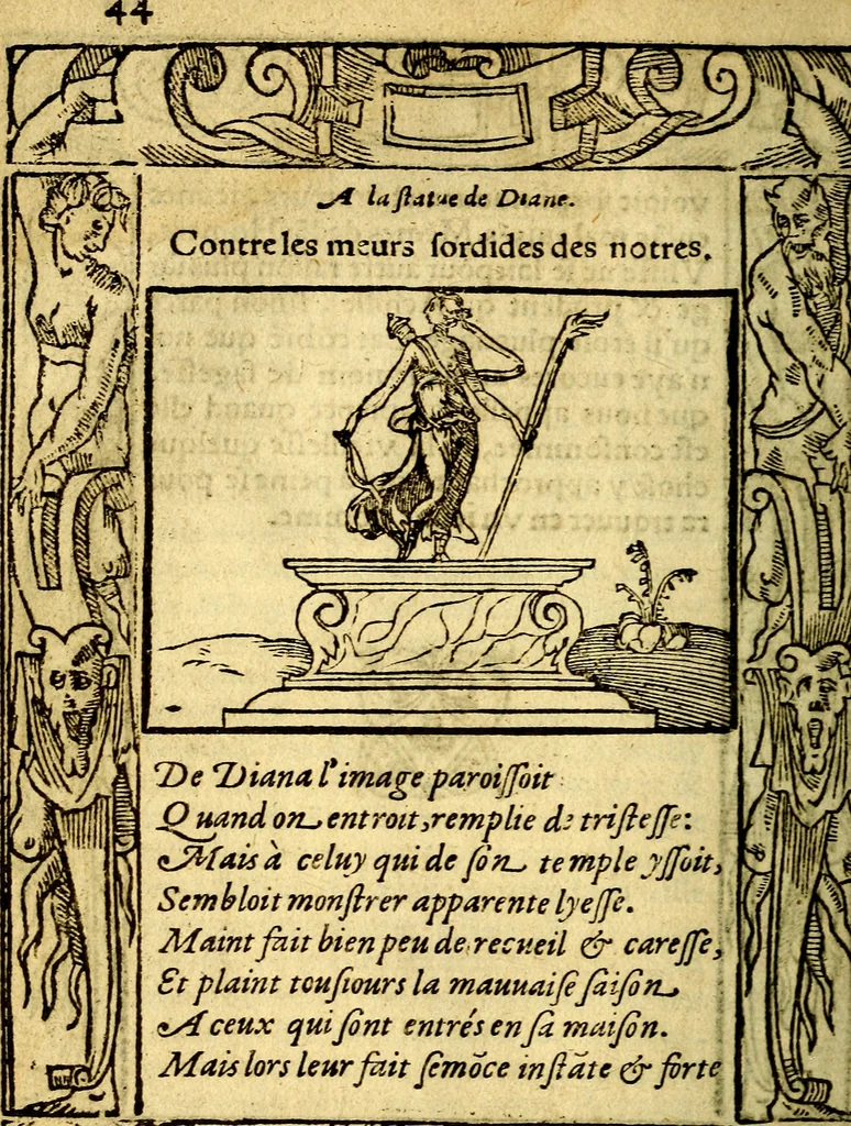 An illustration from Le pegme de Pierre Covstav, 1560, leaf 45