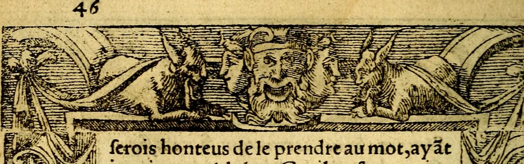 An illustration from Le pegme de Pierre Covstav, 1560, leaf 47