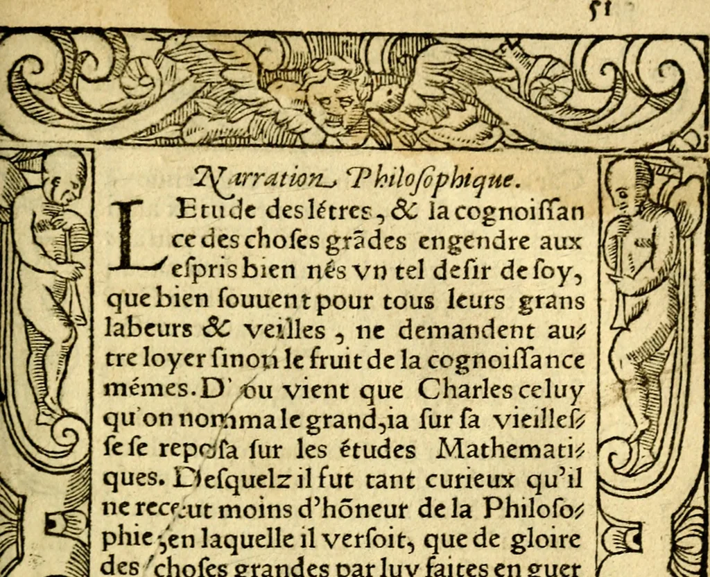 An illustration from Le pegme de Pierre Covstav, 1560, leaf 52