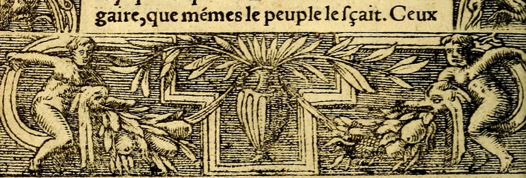 An illustration from Le pegme de Pierre Covstav, 1560, leaf 65