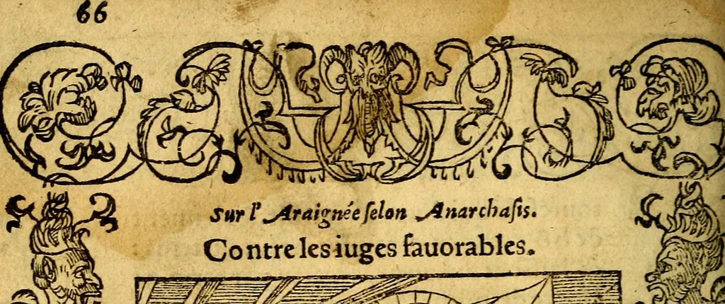 An illustration from Le pegme de Pierre Covstav, 1560, leaf 67