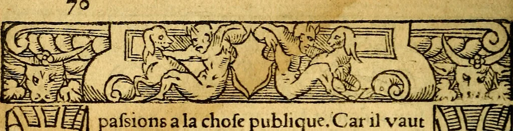 An illustration from Le pegme de Pierre Covstav, 1560, leaf 71