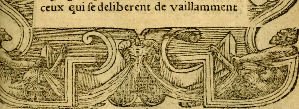 An illustration from Le pegme de Pierre Covstav, 1560, leaf 74