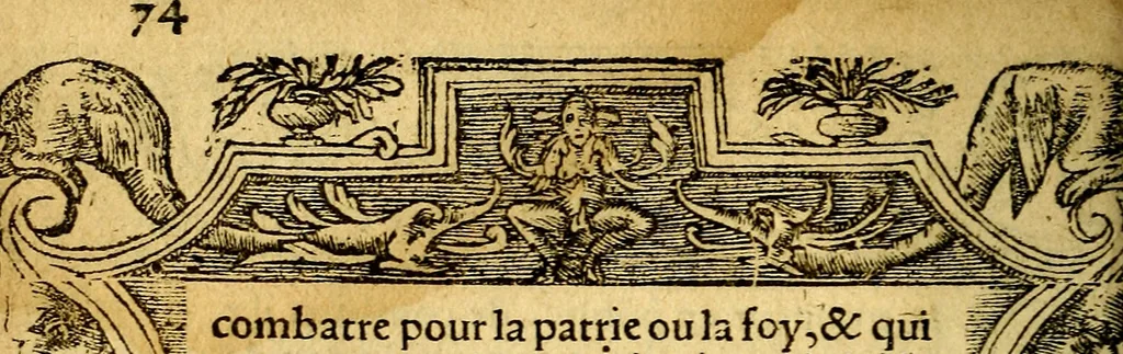An illustration from Le pegme de Pierre Covstav, 1560, leaf 75