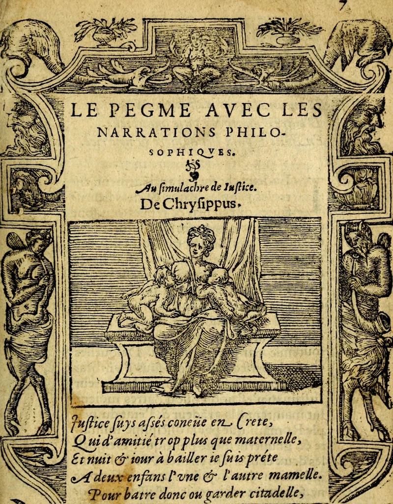 An illustration from Le pegme de Pierre Covstav, 1560, leaf 8