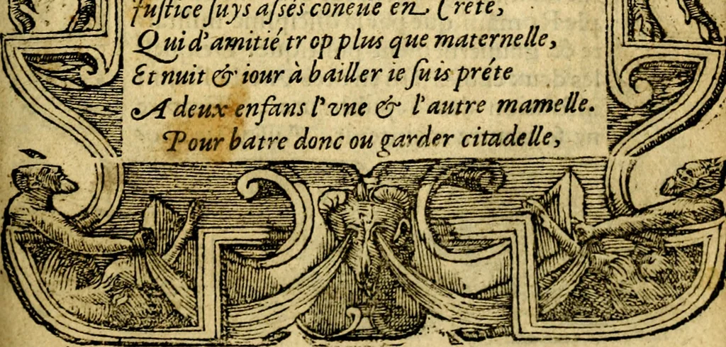 An illustration from Le pegme de Pierre Covstav, 1560, leaf 8
