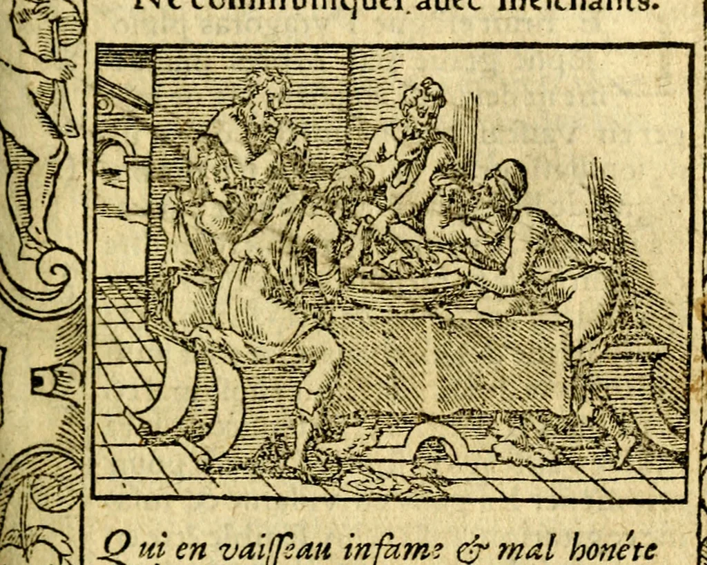 An illustration from Le pegme de Pierre Covstav, 1560, leaf 82