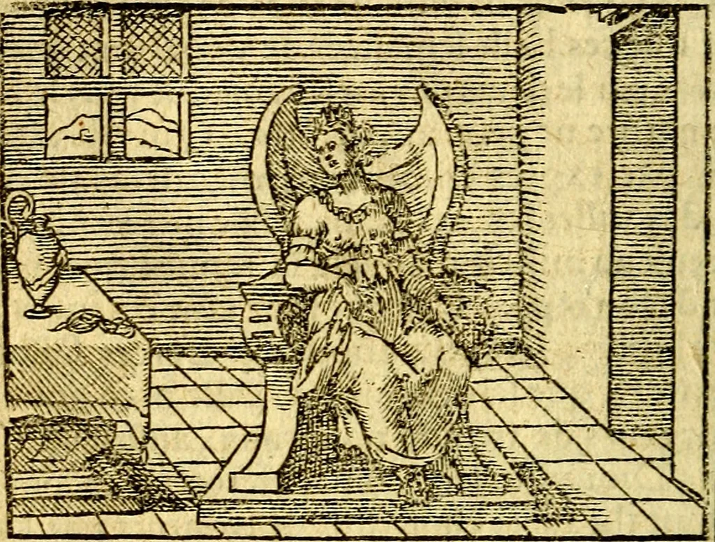 An illustration from Le pegme de Pierre Covstav, 1560, leaf 85