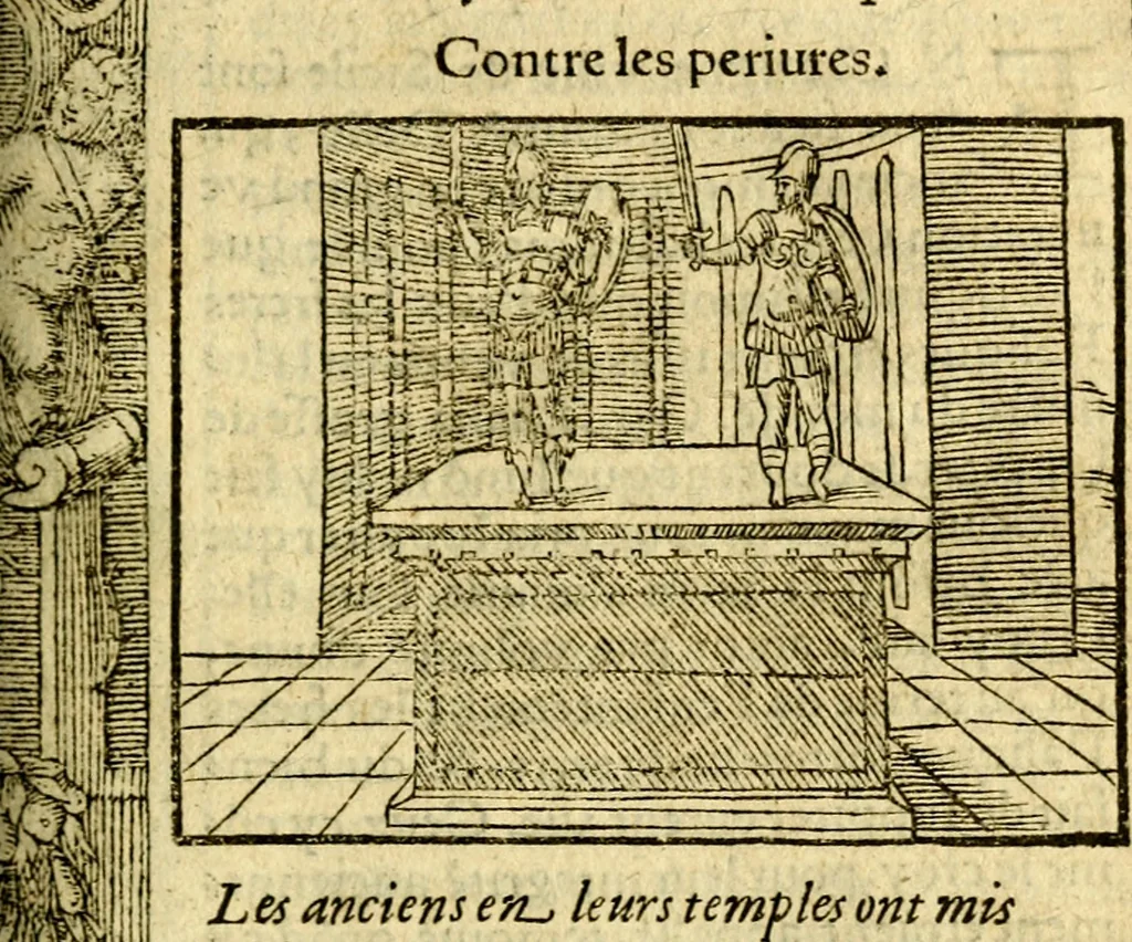 An illustration from Le pegme de Pierre Covstav, 1560, leaf 88