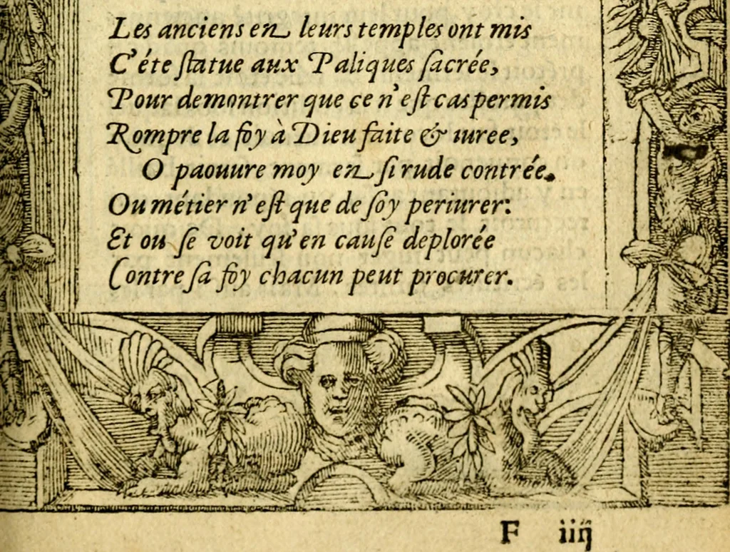 An illustration from Le pegme de Pierre Covstav, 1560, leaf 88