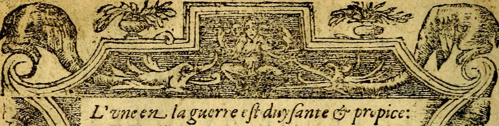 An illustration from Le pegme de Pierre Covstav, 1560, leaf 9
