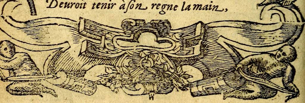 An illustration from Le pegme de Pierre Covstav, 1560, leaf 93