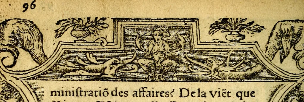 An illustration from Le pegme de Pierre Covstav, 1560, leaf 97