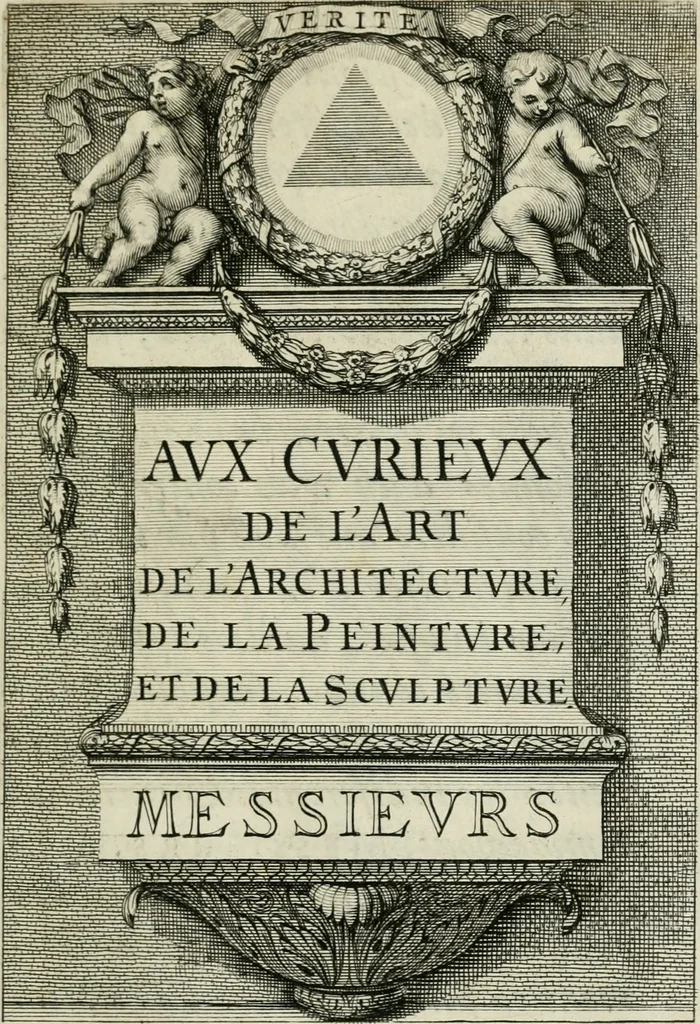An illustration from Le peintre converty aux precises et universelles regles de son art : avec un raissonnement abregé au sujet des tableaux, basreliefs & autres ornemens que l'on peut faire sur les diverses superficies des bastimens : et quelques advertissemens contre les erreurs que des nouveaux écrivains veulent introduire dans la pratique de ces arts, 1667, leaf 12