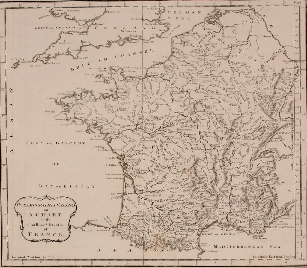 An illustration from Le Petit Neptune français; or, French coasting pilot, for the coast of Flanders, Channel, Bay of Biscay, and Mediterranean. To which is added the coast of Italy from the river Var to Orbitello; with the Gulf of Naples, and the island of Corsica, 1793, leaf 19