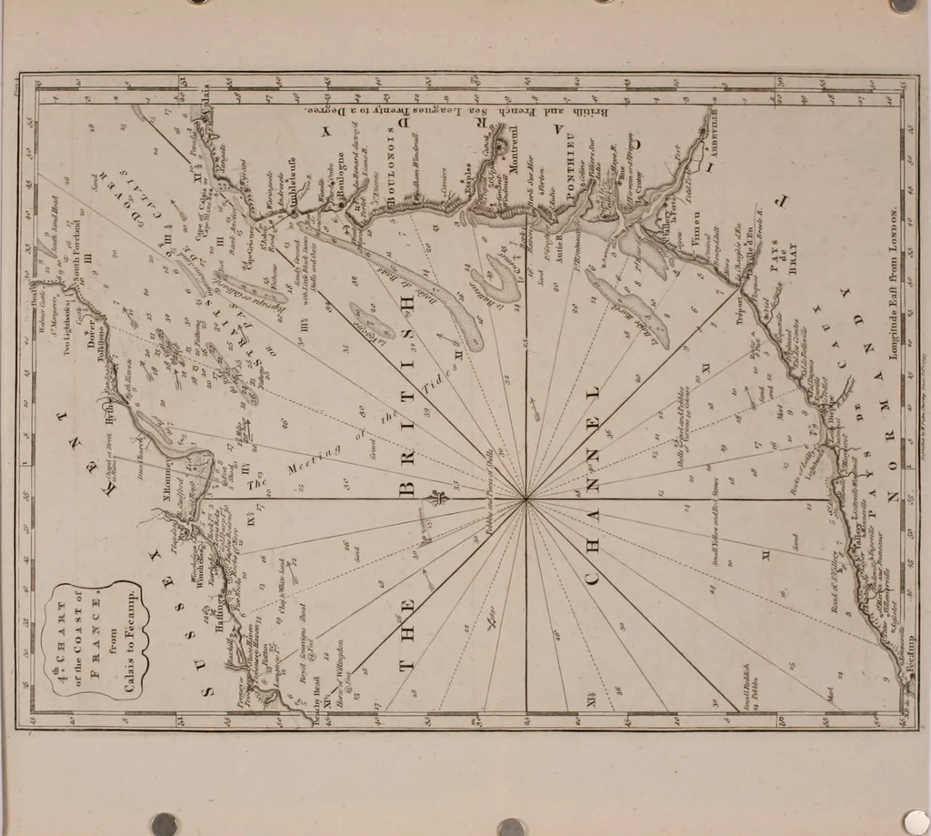 An illustration from Le Petit Neptune français; or, French coasting pilot, for the coast of Flanders, Channel, Bay of Biscay, and Mediterranean. To which is added the coast of Italy from the river Var to Orbitello; with the Gulf of Naples, and the island of Corsica, 1793, leaf 41