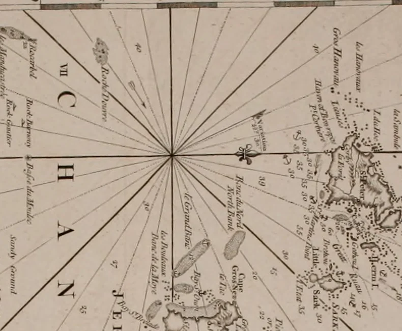 An illustration from Le Petit Neptune français; or, French coasting pilot, for the coast of Flanders, Channel, Bay of Biscay, and Mediterranean. To which is added the coast of Italy from the river Var to Orbitello; with the Gulf of Naples, and the island of Corsica, 1793, leaf 61