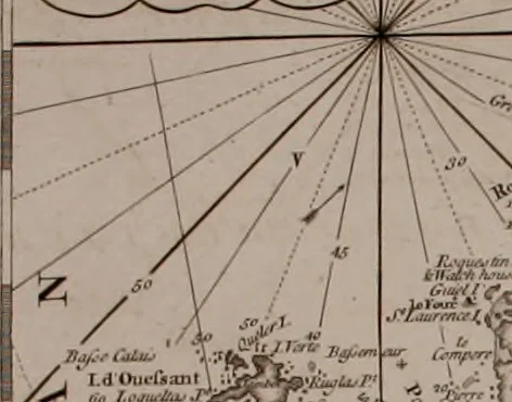 An illustration from Le Petit Neptune français; or, French coasting pilot, for the coast of Flanders, Channel, Bay of Biscay, and Mediterranean. To which is added the coast of Italy from the river Var to Orbitello; with the Gulf of Naples, and the island of Corsica, 1793, leaf 95